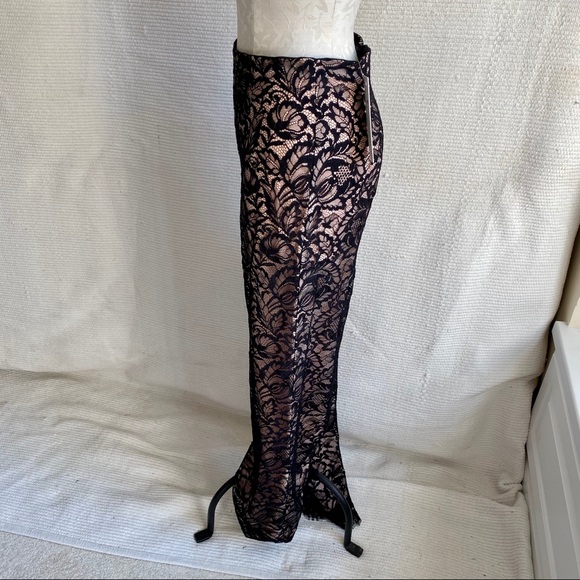 Nicole Miller 6 Tall Nude Illusion Lace Pants Glam Halloween Costume - Picture 6 of 8